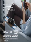 20000mAh 65W Hızlı Şarj Dijital göstergeli Type-C Kablolu/Girişli Askılı Powerbank Siyah thumbnail 3