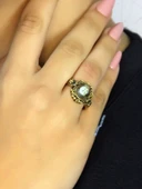 Doğal Taş Labradorit Doğal Taşlı Antik Model Kadın Ayarlanabillir Yüzük euy80lbt thumbnail 2