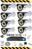 SNRELK HAMA 8 KAMERALI WARM LIGHT 5MP 1TB RENKLİ GÜVENLİK KAMERASI SET thumbnail 1