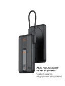 5000mAh 20W Hızlı Şarj Dijital Gösterge Kablosuz Magsafe Powerbank Type-C Kablolu/Girişli Standlı thumbnail 3