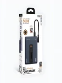 5000mAh 20W Hızlı Şarj Kablosuz Magsafe Powerbank Type-C Kablolu/Girişli Standlı Siyah - 3