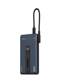 10000mAh 20W Hızlı Şarj Kablosuz Magsafe Powerbank Type-C Kablolu/Girişli Standlı Siyah - 1