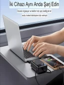 20000mAh 65W Hızlı Şarj Dijital göstergeli Type-C Kablolu/Girişli Askılı Powerbank Siyah thumbnail 4