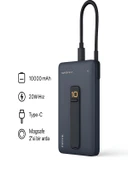 10000mAh 20W Hızlı Şarj Kablosuz Magsafe Powerbank Type-C Kablolu/Girişli Standlı Siyah thumbnail 1