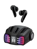 Kablosuz Bluetooth 5.4 Kulaklık 300mAh Batarya, RGB Işık, 10m Menzil Siyah thumbnail 1
