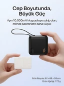 10000mAh Dijital Göstergeli Type-C Kablolu/Girişli 20W Hızlı Şarjlı Powerbank Siyah thumbnail 3