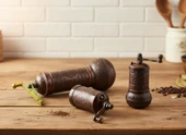 LUDIA Zamak Metal Bakır Renk 3 lü Set Karabiber,Kahve,Çörek Otu El Değirmeni Öğütücü Grinder - 4