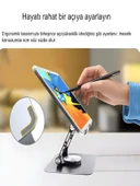 T125 Tablet Telefon Standı 4-12.9 inc Katlanabilir 360 Ayarlanabilir Alüminyum Govde - 6