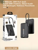 5000mAh 20W Hızlı Şarj Dijital Gösterge Kablosuz Magsafe Powerbank Type-C Kablolu/Girişli Standlı thumbnail 6