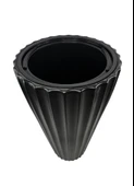 Siyah Lilyum Model Vazo Dekoratif Plastik Saksı 57cm 9 Litre İç Hacim Estetik ve Modern Tasarım - 3