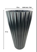 Siyah Lilyum Model Vazo Dekoratif Plastik Saksı 57cm 9 Litre İç Hacim Estetik ve Modern Tasarım - 5