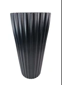 Siyah Lilyum Model Vazo Dekoratif Plastik Saksı 57cm 9 Litre İç Hacim Estetik ve Modern Tasarım - 1
