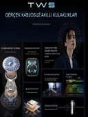 Kablosuz Bluetooth 5.4 Kulaklık 300mAh Batarya, RGB Işık, 10m Menzil Siyah thumbnail 2