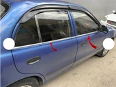 Hyundai Accent Yumurta Kasa 1995-2000 Krom Cam Çıtası 4 Parça Paslanmaz Çelik thumbnail 1