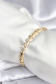 Pirinç Gold Renk Yıldız Model Kadın Bileklik - TJ-BB7968 thumbnail 1