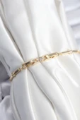 Pirinç VIP Seri Gold Renk Parçalı Model Zirkon Taşlı Kadın Bileklik - TJ-BB7941 thumbnail 2