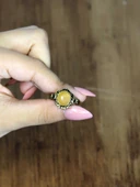 Doğal Taş Sitrin Doğal Taşlı Antik Model Kadın Ayarlanabillir Yüzük euy80s thumbnail 3