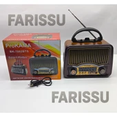 BK-7082BTS Solar Şarjlı Retro Tasarım Radyo - Bluetooth, USB/TF Kart Girişli, El Fenerli (17x13x8 cm) - 6