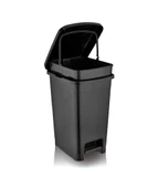 Omnipazar SRL-3030 Slim Pedallı Plastik Çöp Kovası İç Kovalı 40 lt Siyah thumbnail 1