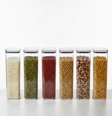 Geseus Uzun Dikdörtgen Hava Geçirmez Erzak Saklama Kabı 6 Adet 4100 ML thumbnail 1