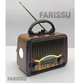 BK-7082BTS Solar Şarjlı Retro Tasarım Radyo - Bluetooth, USB/TF Kart Girişli, El Fenerli (17x13x8 cm) - 2