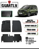 Guartly Peugeot Rifter 2019 ve Sonrası Için Uyumlu Araca Özel 4d Premium Havuzlu Paspas Takımı - 1