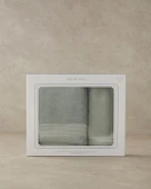 English Home Shiny Stripe Pamuklu Yüz Havlusu Seti Su Yeşili thumbnail 3