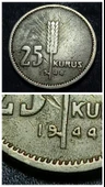 Escoines Koleksiyon 3996368f5703071dea 1944 25 Kuruş ÇT/ÇÇT+ eski madeni para - 1
