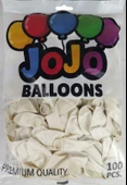 BALON METALİK 12 İNC (JOJO BALLOONS) BEYAZ 100 ADET thumbnail 2