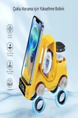 ULTRATEKNO T20 15W Dijital Saatli Forklift Şekli 5in1 Masaüstü Kablosuz Magsafe Şarj Standı thumbnail 4