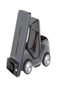 ULTRATEKNO T20 15W Dijital Saatli Forklift Şekli 5in1 Masaüstü Kablosuz Magsafe Şarj Standı - 3