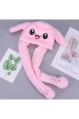 Clariss Trendyhım Beyaz Pembe Tüylü Kulakları Hareket Eden Pompa Kulaklı Tavşan Şapka - 2