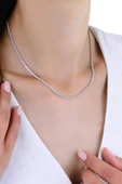 Gümüş beyaz altın rodajlı pırlanta modeli zirkon taşlı su yolu kolye SGTL12954RODAJ thumbnail 1