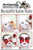 Maske Boyama 1 Adet Boyanabilir Karton Maske Lastikli İnsan Yüzü Suratı Yerli Üretim Okul Sınıf Etkinlikleri Hobi - 2