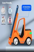 ULTRATEKNO T20 15W Dijital Saatli Forklift Şekli 5in1 Masaüstü Kablosuz Magsafe Şarj Standı thumbnail 4