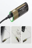ULTRATEKNO USB Type-C Şarjlı AA Pil 1.5V | 1000+ Kez Şarj Edilebilir Lityum Pil | Kalem Pil (2’li Paket) thumbnail 2