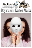 Maske Boyama 1 Adet Boyanabilir Karton Maske Lastikli İnsan Yüzü Suratı Yerli Üretim Okul Sınıf Etkinlikleri Hobi - 4