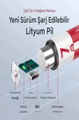 ULTRATEKNO USB Type-C Şarjlı AAA Pil 1.5V 1000+ Kez Şarj Edilebilir Lityum Pil Kalem Pil (2’li Paket) thumbnail 4