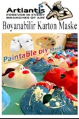 Maske Boyama 1 Adet Boyanabilir Karton Maske Lastikli İnsan Yüzü Suratı Yerli Üretim Okul Sınıf Etkinlikleri Hobi - 5