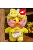 Sekk O Beyaz Lalafanfan Peluş Ördek Sarı konbin 30 Cm ( Ürün Görselde Gördüğünüz Gibi Gönderiliyor - 1