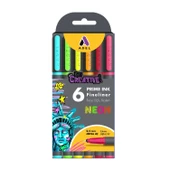 Adel Prime Ink İnce Uçlu Fineliner Kalem Metal Uç Neon Renkler 0.4 mm 6 lı thumbnail 1
