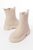 812-2012 Bej Luna Fermuarlı Günlük Kadın Bot thumbnail 4