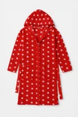 Kadın Kapüşonlu Yıldız Desenli Sabahlık thumbnail 1