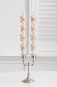 2'li Set Pembe Kelebekli Uzun Şamdan Mumu & Dekoratif Doğum Günü Mumu 25cm - 2