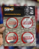 Universal Araç Uyumlu, BBS Jant Göbeği Arması, Sticker 4'lü Set 60mm thumbnail 2