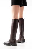 2024-3007 Kahverengi Fermuarlı Günlük Kadın Çizme thumbnail 1
