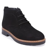 Dagoster DZA07-1236028 Siyah Süet Günlük Düz Topuk Deri Kadın Bot thumbnail 1