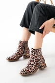 RM-500 Leopar Topuklu Fermuarlı Günlük Kadın Bot thumbnail 2