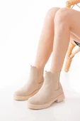 02-2137 Bej Süet Lastikli Günlük Kadın Bot thumbnail 2