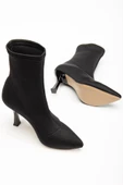 VRT-023 Siyah Dalgıç Yüksek İnce Topuklu Streç Kadın Bot thumbnail 4